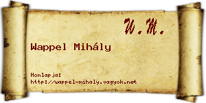 Wappel Mihály névjegykártya
