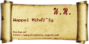 Wappel Mihály névjegykártya